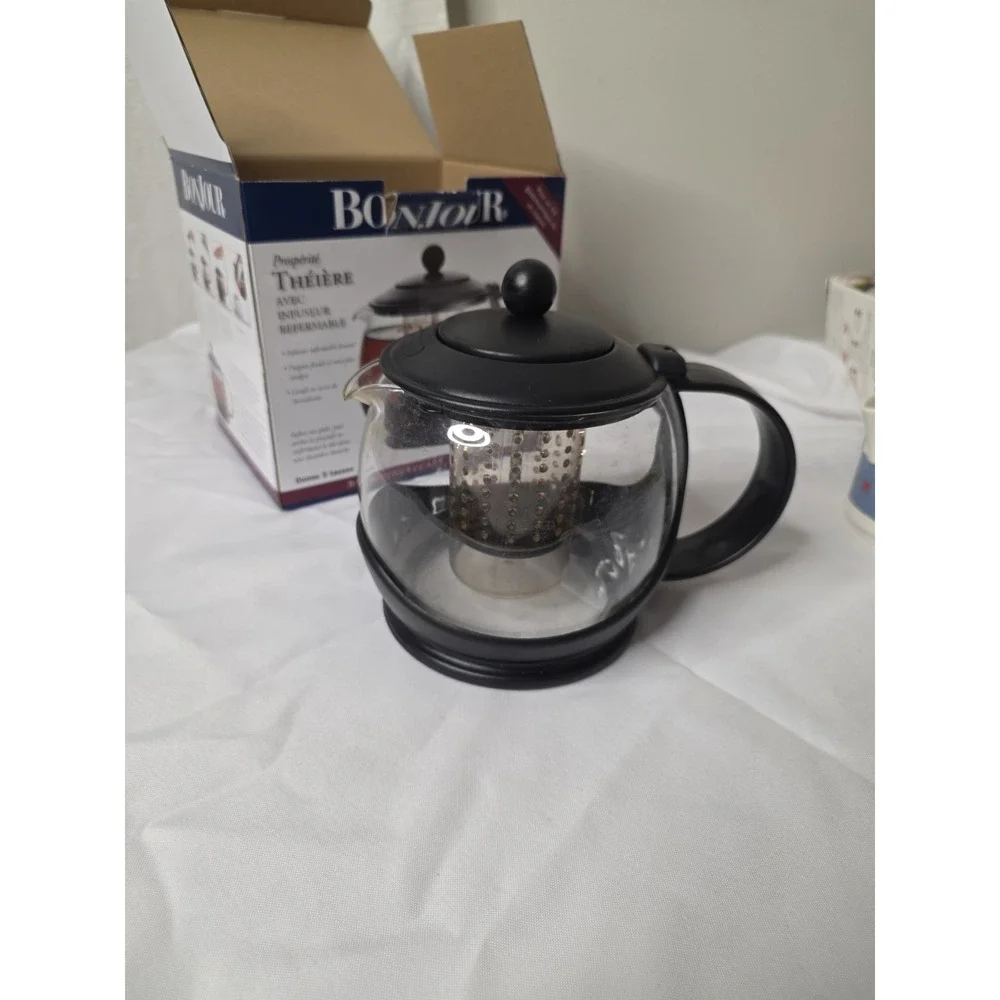BONJOUR COFFEE & TEA GLASS TEAPOT 1 LITRE (35 FL OZ)
